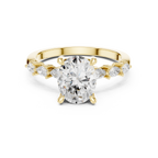 2.32 CT Oval Cut Diamond Three-Stone Engagement Ring with Pear Side Stones