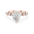 2.33 CT Pear Cut Diamond Three-Stone Engagement Ring with Pear Side Accents
