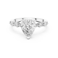 Pear Cut Diamond Three-Stone Engagement Ring with Pear Side Accents