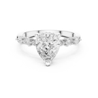 2.33 CT Pear Cut Diamond Three-Stone Engagement Ring with Pear Side Accents