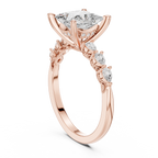 2.33 CT Princess Cut Diamond Three-Stone Engagement Ring with Pear Side Accents