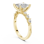 Princess Cut Diamond Three-Stone Engagement Ring with Pear Side Stones