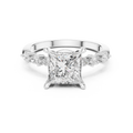 2.33 CT Princess Cut Diamond Three-Stone Engagement Ring with Pear Side Accents