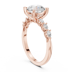 2.32 CT Round Brilliant Diamond Three-Stone Engagement Ring with Pear Side Accents