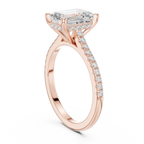 Emerald Cut Diamond Pavé Engagement Ring with Hidden Halo Gallery