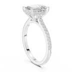 2.31 CT Emerald Cut Diamond Hidden Halo Pavé Engagement Ring