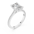 2.31 CT Emerald Cut Diamond Hidden Halo Pavé Engagement Ring