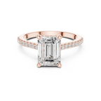 Emerald Cut Diamond Pavé Engagement Ring with Hidden Halo Gallery