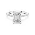 Emerald Cut Diamond Pavé Engagement Ring with Hidden Halo Gallery