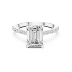 Emerald Cut Diamond Pavé Engagement Ring with Hidden Halo Gallery