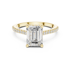 2.31 CT Emerald Cut Diamond Hidden Halo Pavé Engagement Ring