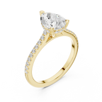 2.30 CT Pear Cut Diamond Hidden Halo Pavé Engagement Ring