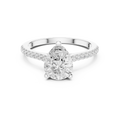 Pear Cut Diamond Pavé Engagement Ring with Hidden Halo