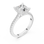 2.30 CT Princess Cut Diamond Hidden Halo Pavé Engagement Ring