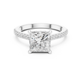 2.30 CT Princess Cut Diamond Hidden Halo Pavé Engagement Ring