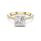2.30 CT Princess Cut Diamond Hidden Halo Pavé Engagement Ring