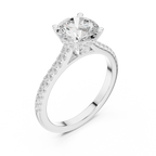 2.30 CT Round Brilliant Cut Diamond Hidden Halo Pavé Engagement Ring