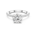 2.30 CT Round Brilliant Cut Diamond Hidden Halo Pavé Engagement Ring