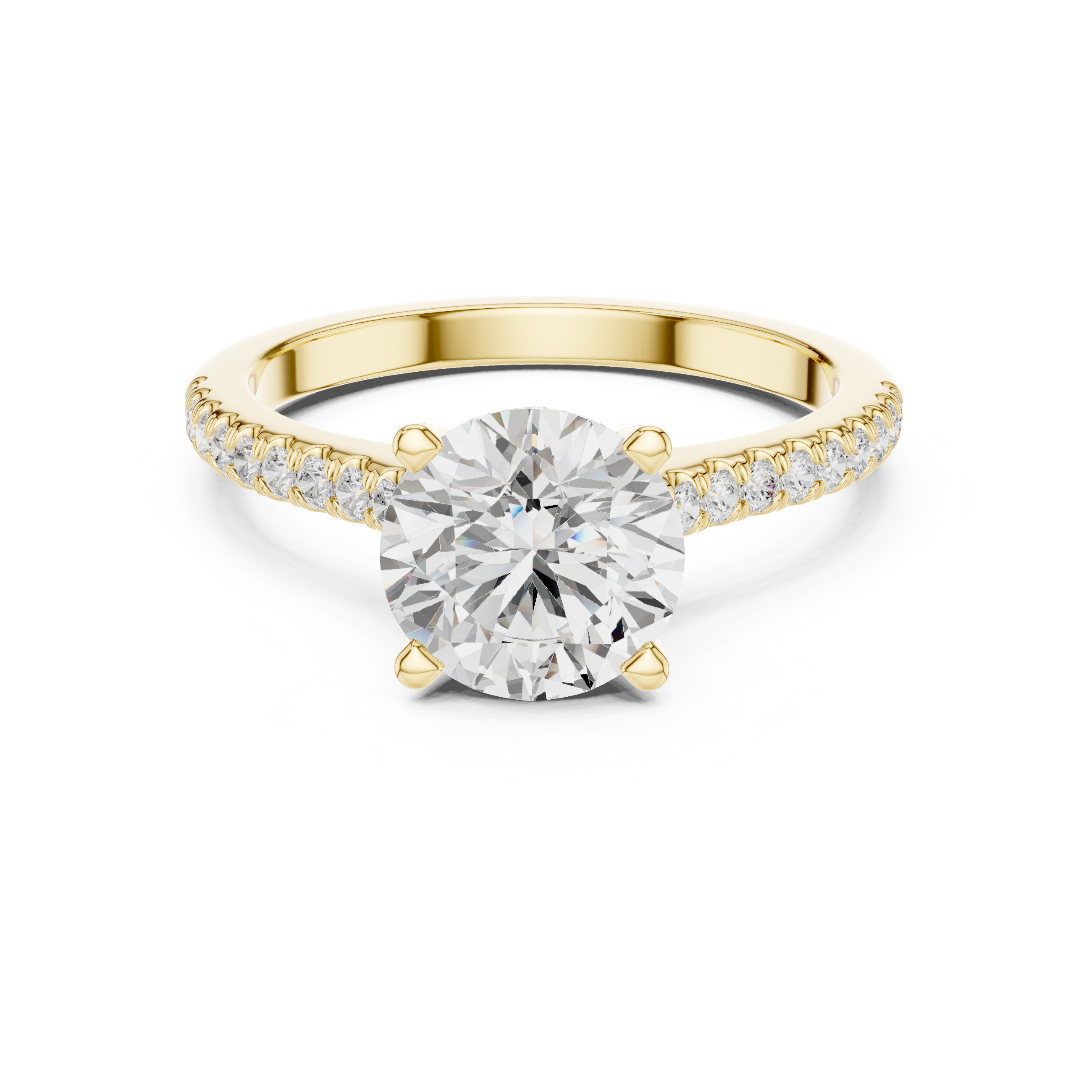 2.30 CT Round Brilliant Cut Diamond Hidden Halo Pavé Engagement Ring