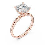 Asscher Cut Solitaire Engagement Ring with Hidden Halo Gallery
