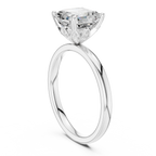 Asscher Cut Solitaire Engagement Ring with Hidden Halo Gallery