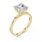 Asscher Cut Solitaire Engagement Ring with Hidden Halo Gallery