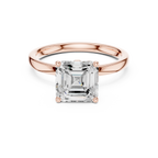 Asscher Cut Solitaire Engagement Ring with Hidden Halo Gallery