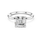 Asscher Cut Solitaire Engagement Ring with Hidden Halo Gallery