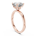 Cushion Cut Solitaire Engagement Ring with Hidden Halo Basket