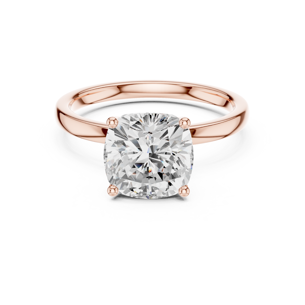Cushion Cut Solitaire Engagement Ring with Hidden Halo Basket – view 5 of 12, lab grown diamond ring | Jewelix Atelier