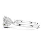 Cushion Cut Solitaire Engagement Ring with Hidden Halo Basket