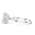 Emerald Cut Solitaire Engagement Ring with Hidden Halo Basket