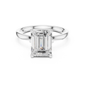 Emerald Cut Solitaire Engagement Ring with Hidden Halo Basket