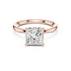 Princess Cut Solitaire Engagement Ring with Hidden Halo Basket