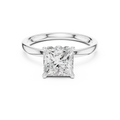 Princess Cut Solitaire Engagement Ring with Hidden Halo Basket
