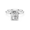 Radiant Cut Solitaire Engagement Ring with Hidden Halo Basket