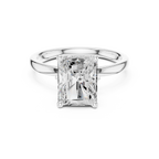 Radiant Cut Solitaire Engagement Ring with Hidden Halo Basket