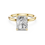 Radiant Cut Solitaire Engagement Ring with Hidden Halo Basket