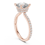 3.73 CT Cushion Cut Hidden Halo Diamond Engagement Ring