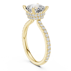 3.73 CT Cushion Cut Hidden Halo Diamond Engagement Ring