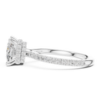 Cushion Cut Diamond Hidden Halo Pavé Engagement Ring
