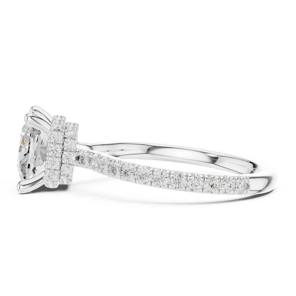 3.73 CT Cushion Cut Hidden Halo Diamond Engagement Ring