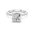 Cushion Cut Diamond Hidden Halo Pavé Engagement Ring