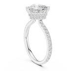 3.73 CT Heart Cut Hidden Halo Diamond Engagement Ring
