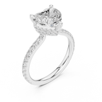 3.73 CT Heart Cut Hidden Halo Diamond Engagement Ring