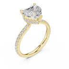 Heart Cut Diamond Hidden Halo Pavé Engagement Ring