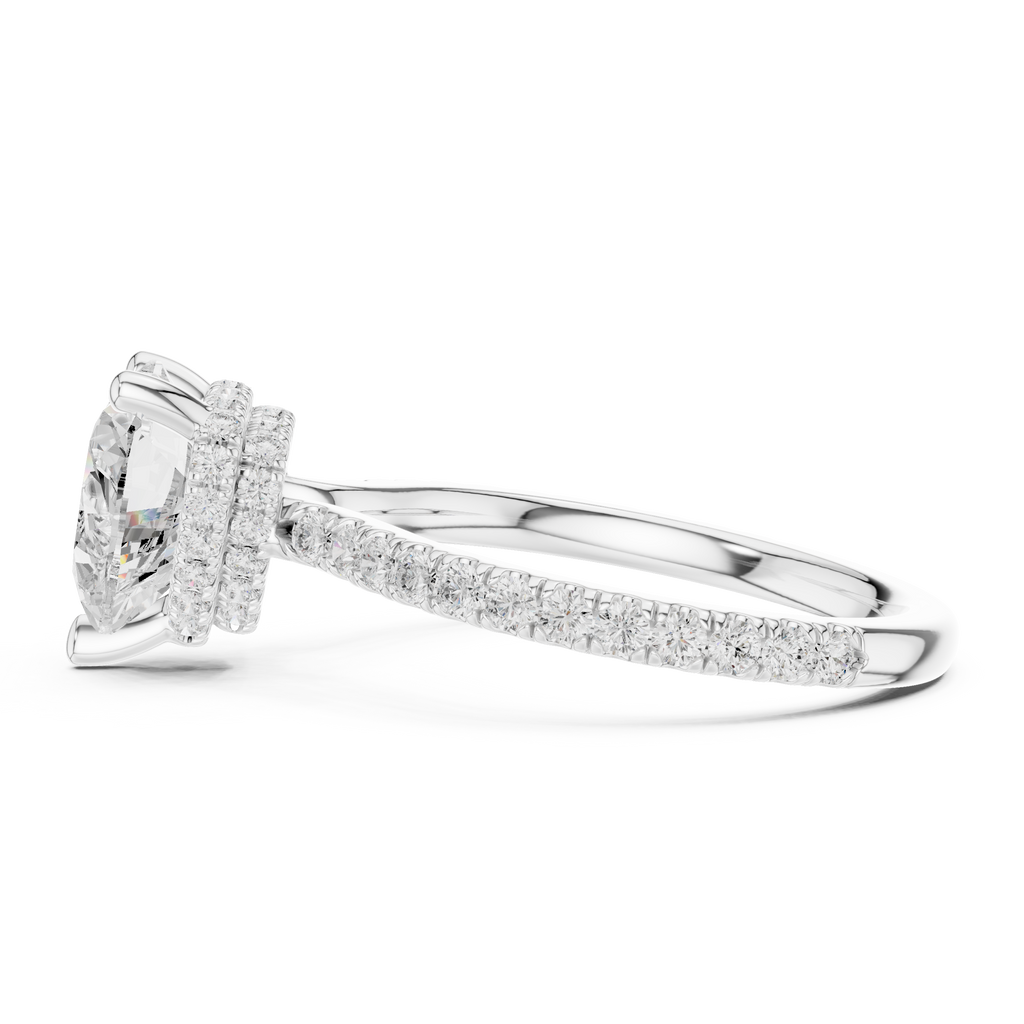 3.73 CT Heart Cut Hidden Halo Diamond Engagement Ring
