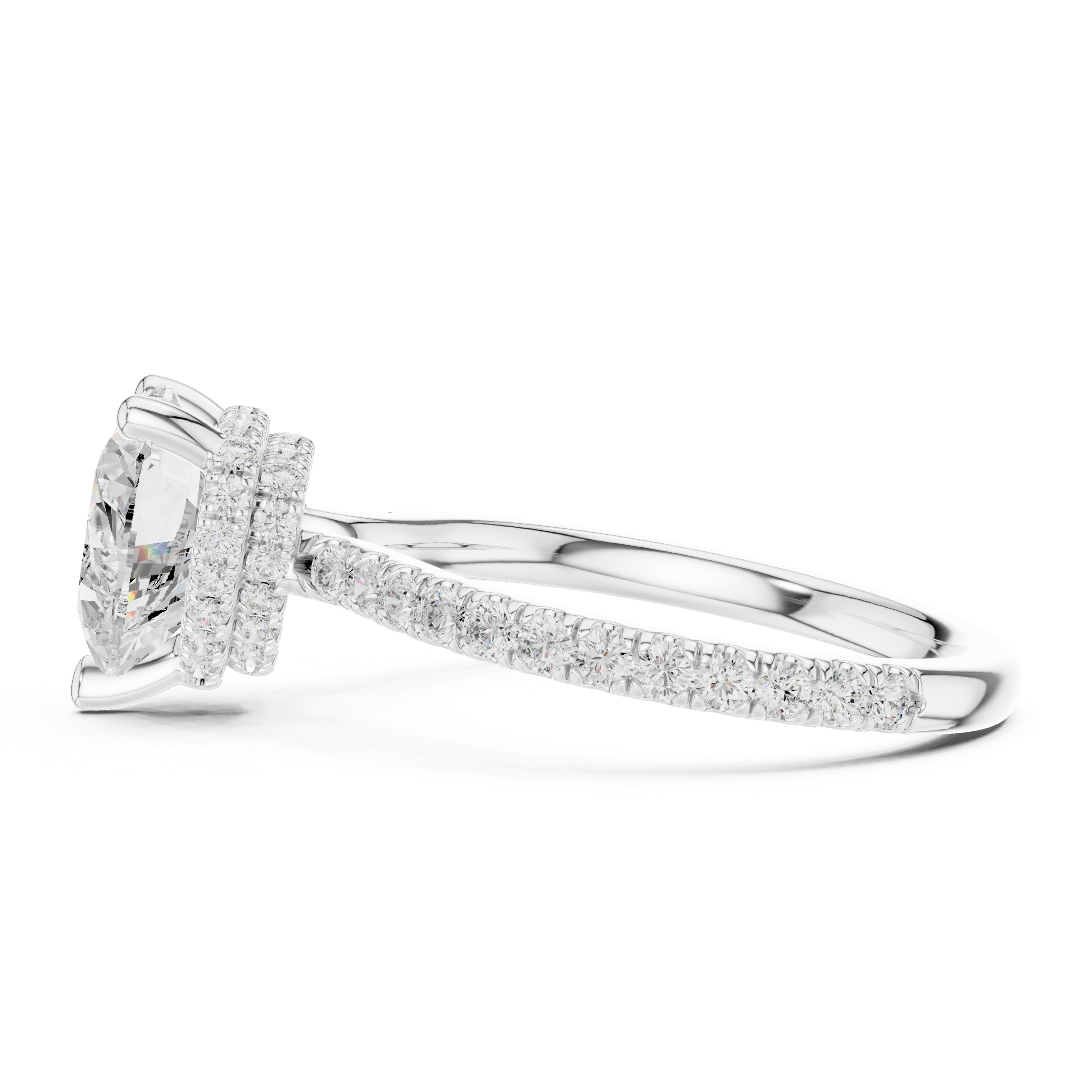 3.73 CT Heart Cut Hidden Halo Diamond Engagement Ring