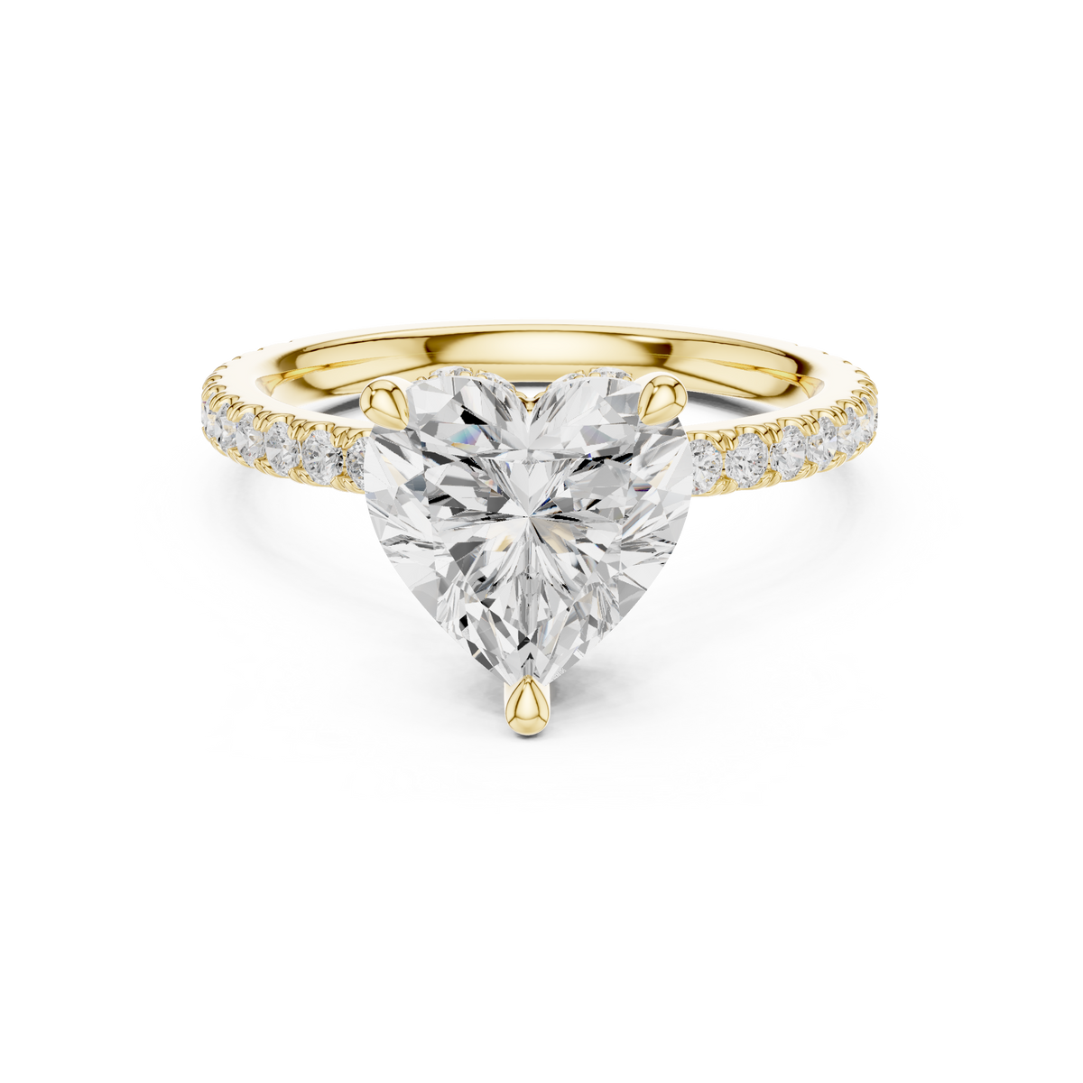 3.00 ct Heart Cut Hidden Halo Diamond Engagement Ring – Style – view 11 of 15, lab grown diamond ring | Jewelix Atelier
