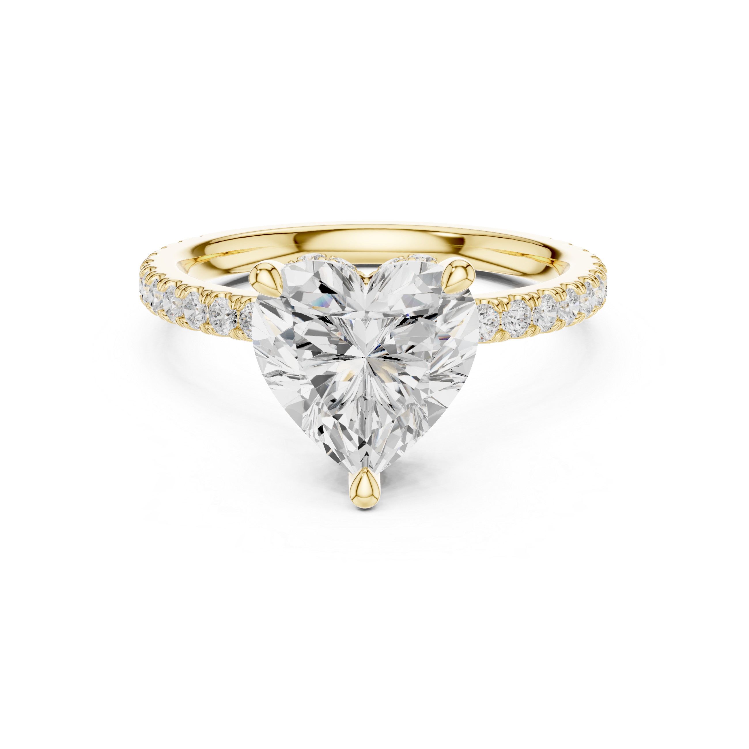 3.73 CT Heart Cut Hidden Halo Diamond Engagement Ring